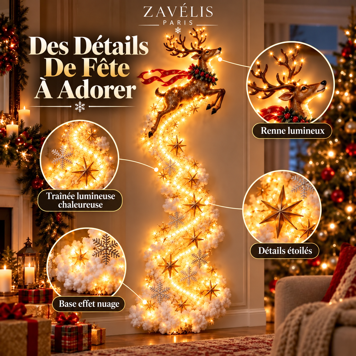 Zavelis™ Magic Trail Décoration Murale Lumineuse de Noël