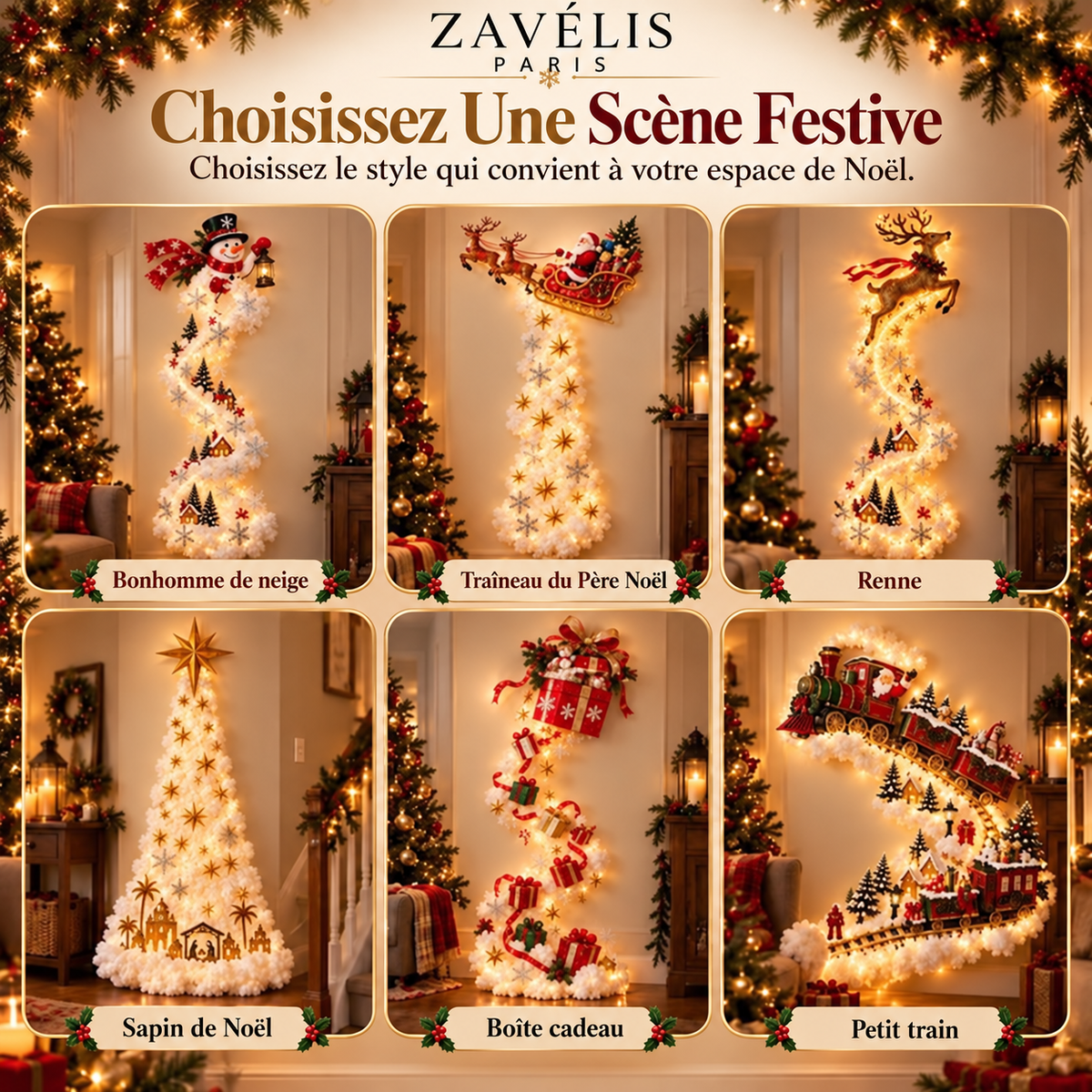 Zavelis™ Magic Trail Décoration Murale Lumineuse de Noël