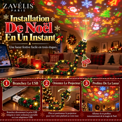 Zavelis™ Projecteur de Noël USB en Forme de Sapin