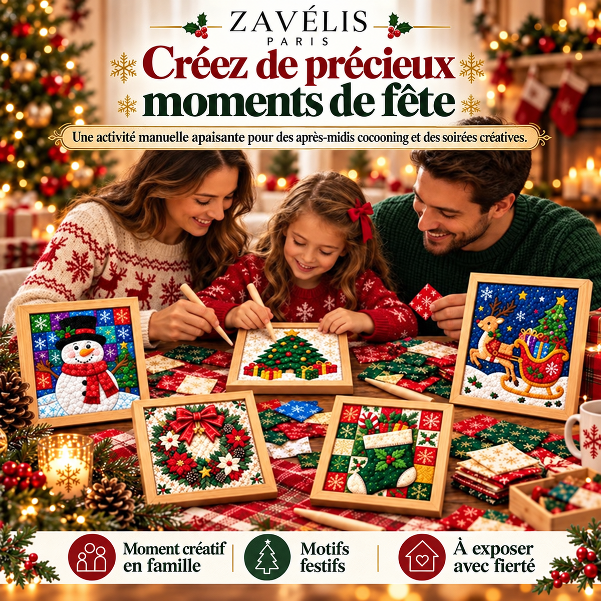 Zavelis™ Kit Créatif Patchwork en Tissu