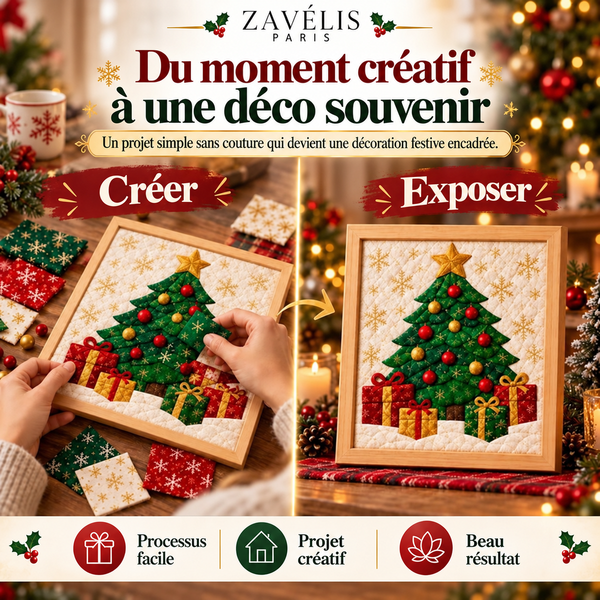 Zavelis™ Kit Créatif Patchwork en Tissu