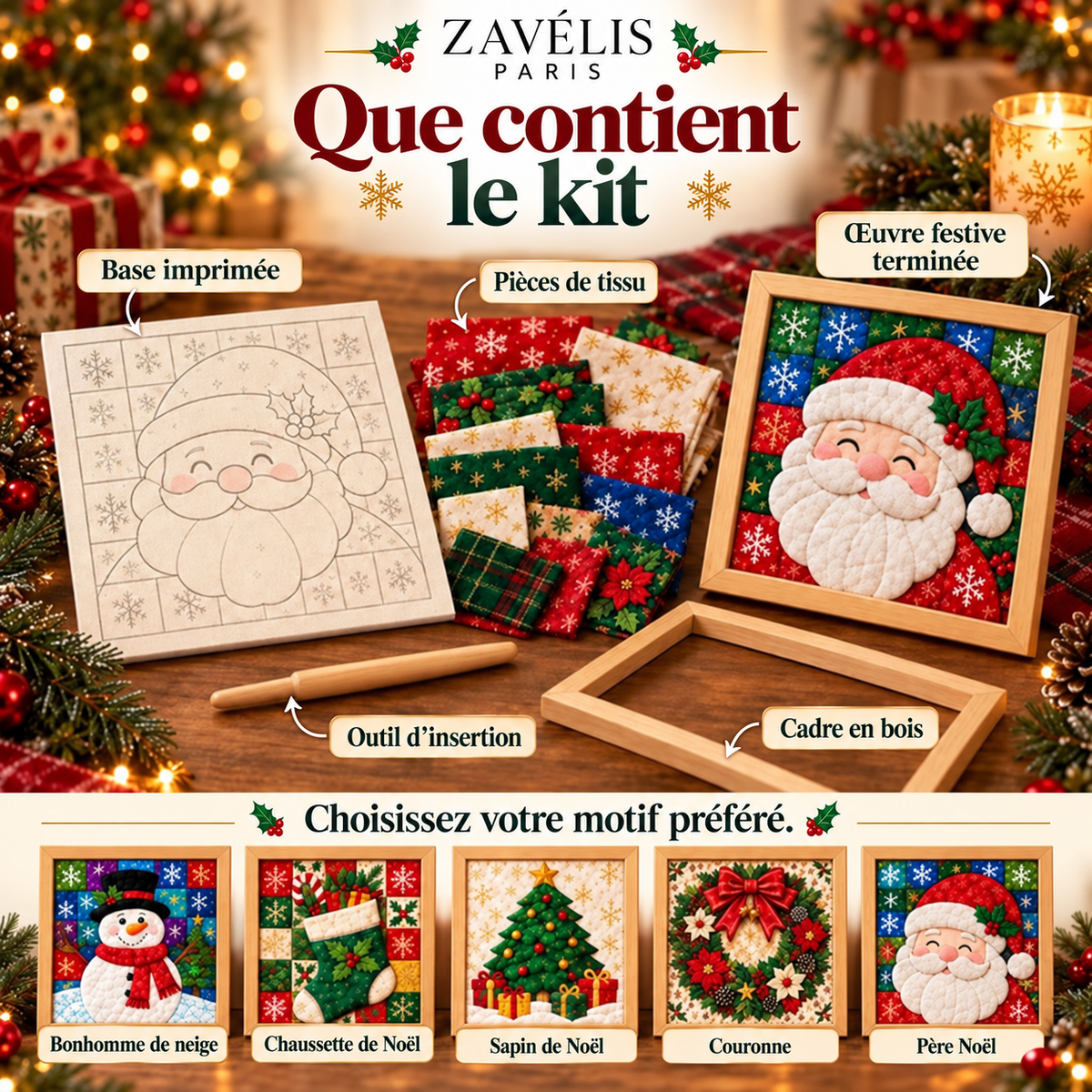 Zavelis™ Kit Créatif Patchwork en Tissu