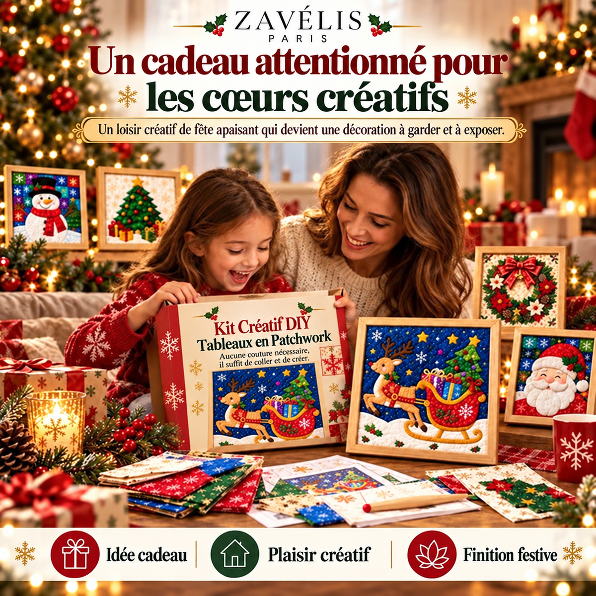 Zavelis™ Kit Créatif Patchwork en Tissu