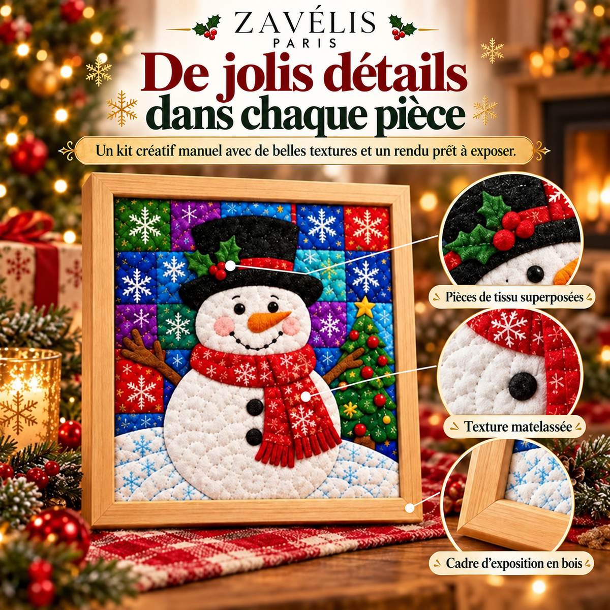 Zavelis™ Kit Créatif Patchwork en Tissu