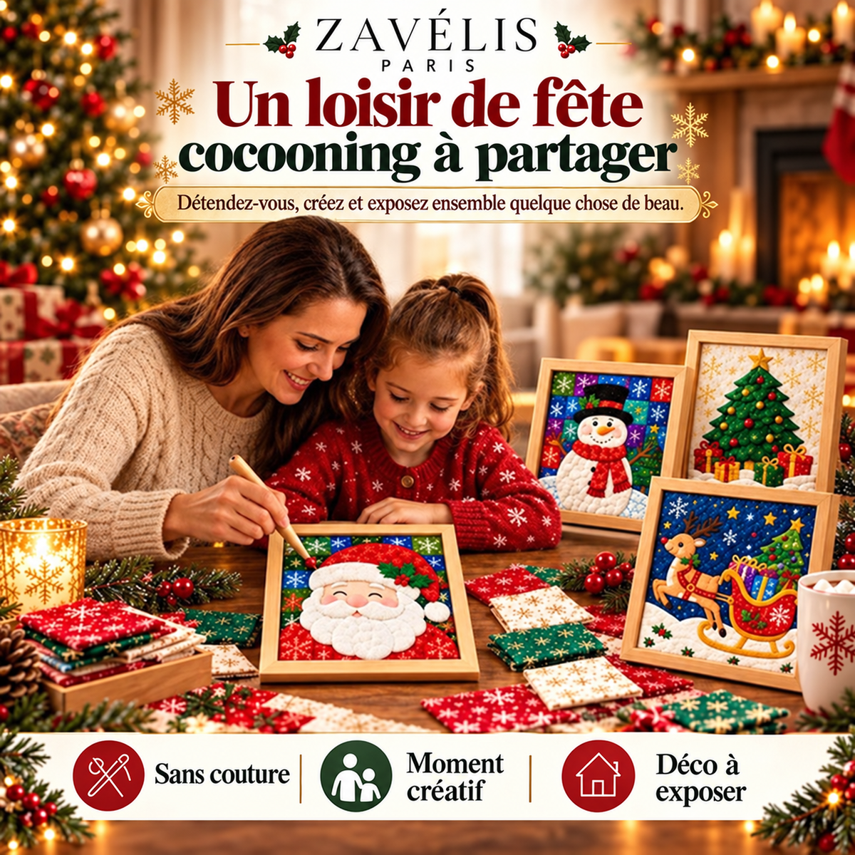 Zavelis™ Kit Créatif Patchwork en Tissu