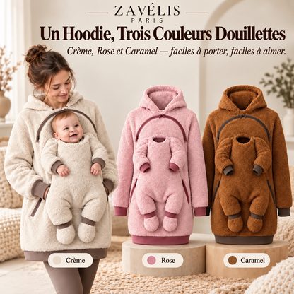 Zavelis™ CozyCarry Sweat à Capuche Sherpa avec Porte-Bébé Intégré