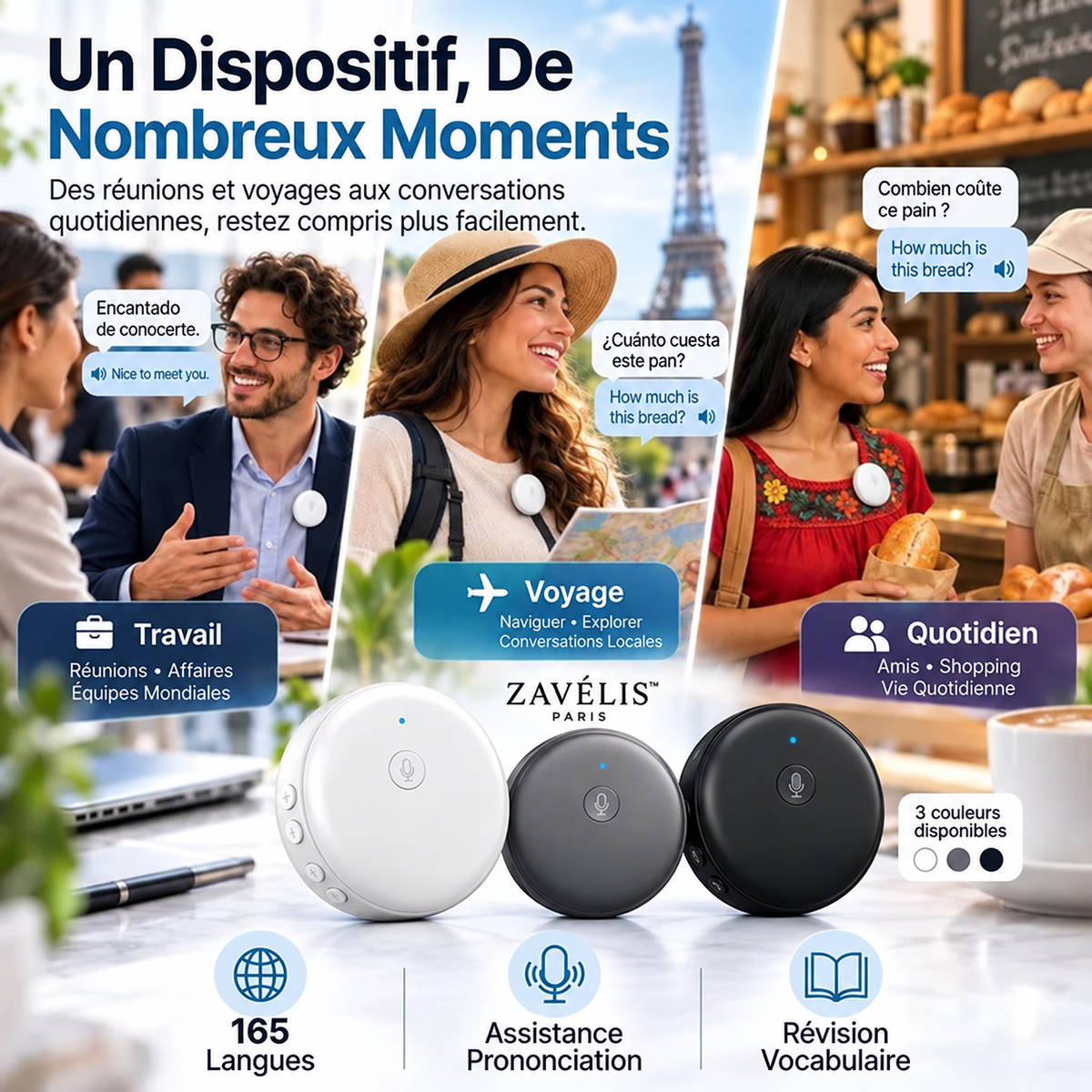 Zavelis™ Stylo de Traduction IA en Temps Réel