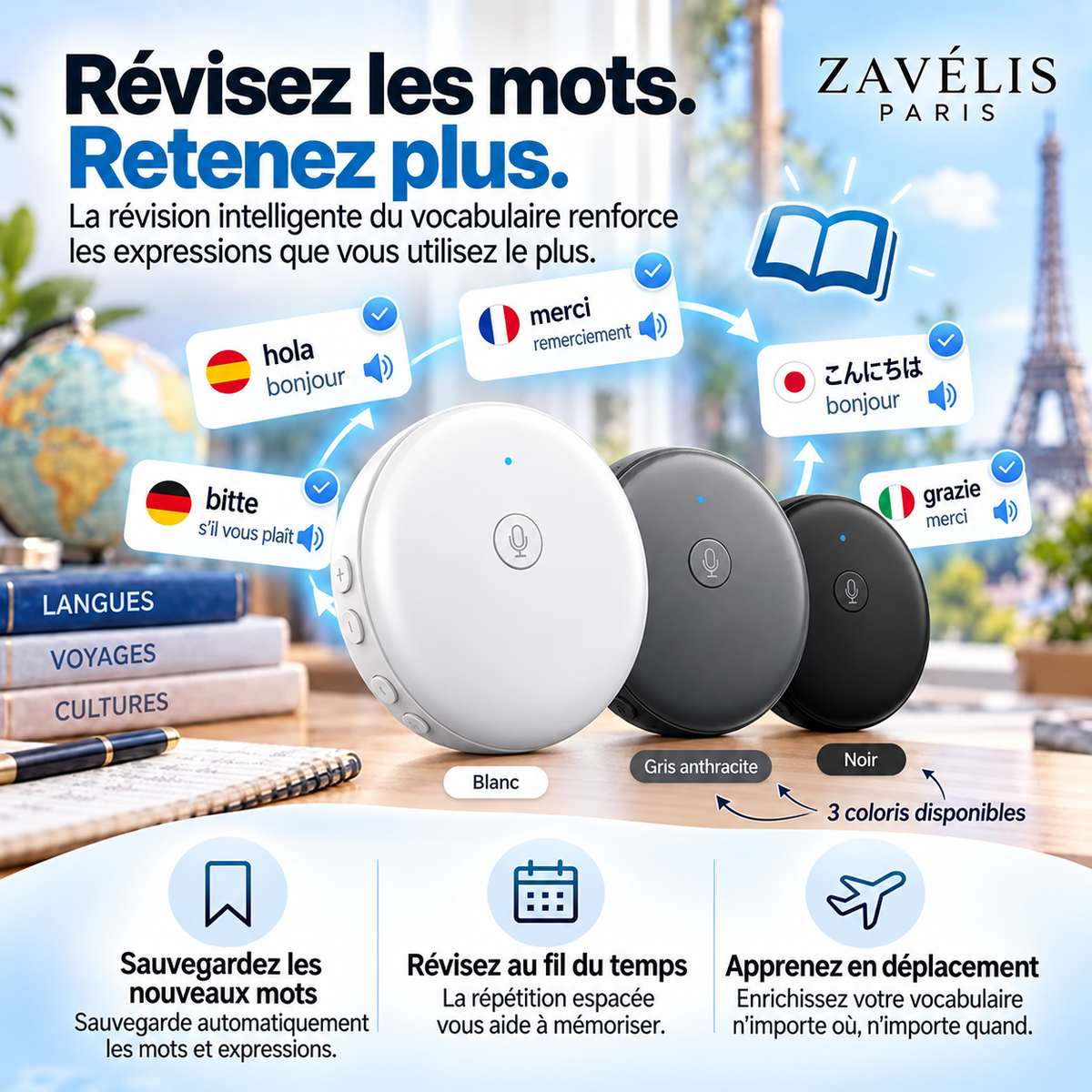 Zavelis™ Stylo de Traduction IA en Temps Réel