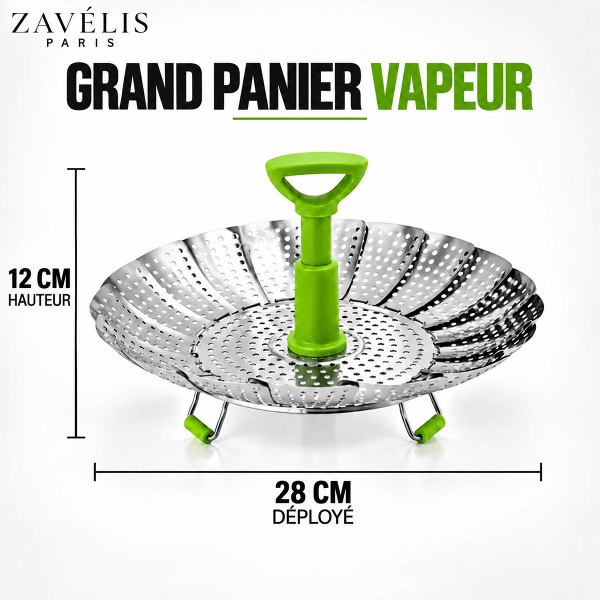 Zavelis™ Panier Vapeur Pliable FoldFresh