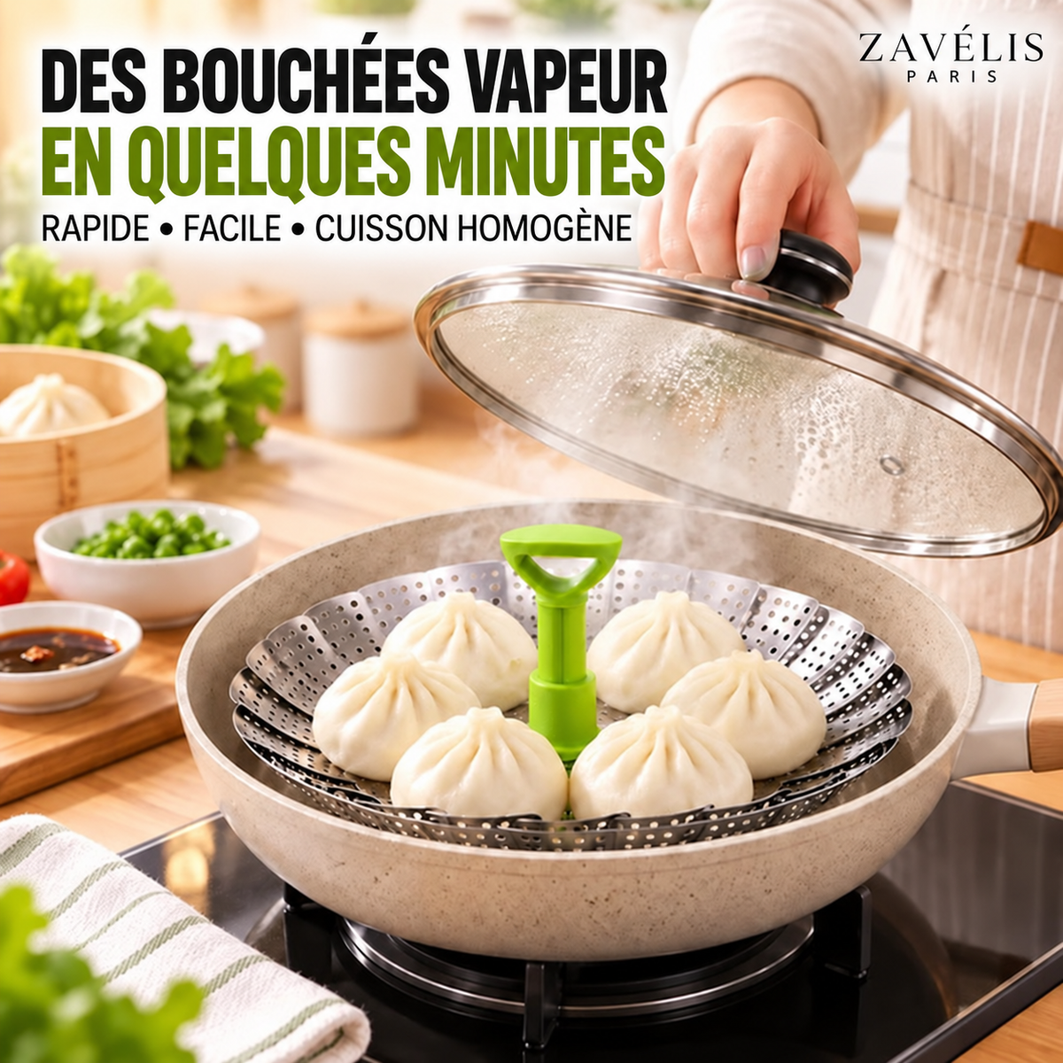 Zavelis™ Panier Vapeur Pliable FoldFresh