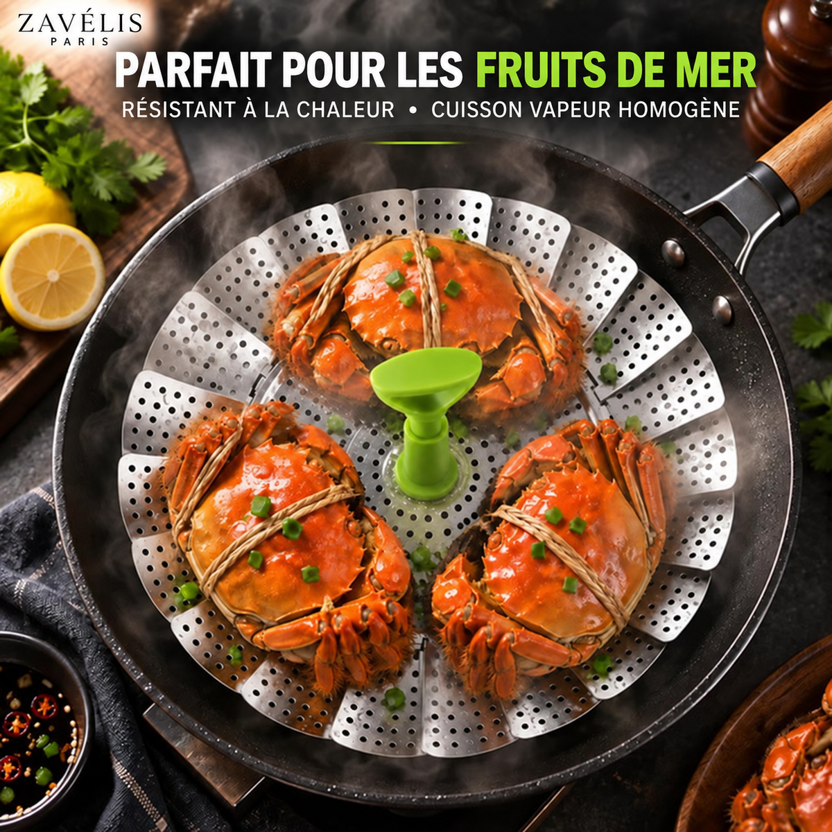 Zavelis™ Panier Vapeur Pliable FoldFresh