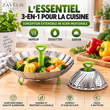 Zavelis™ Panier Vapeur Pliable FoldFresh