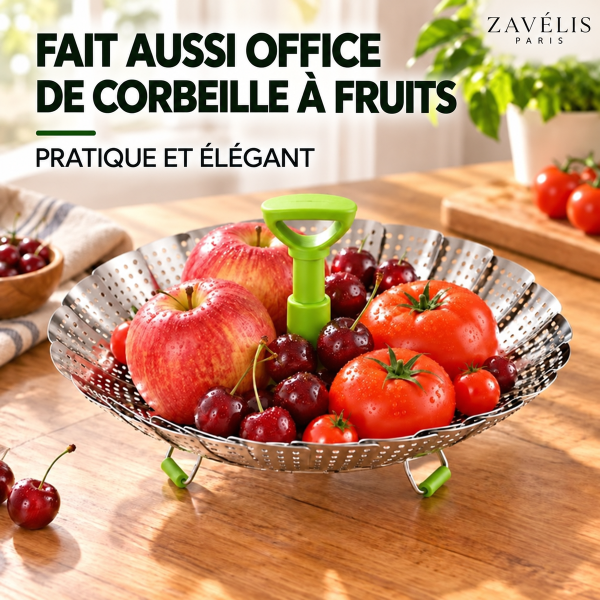 Zavelis™ Panier Vapeur Pliable FoldFresh