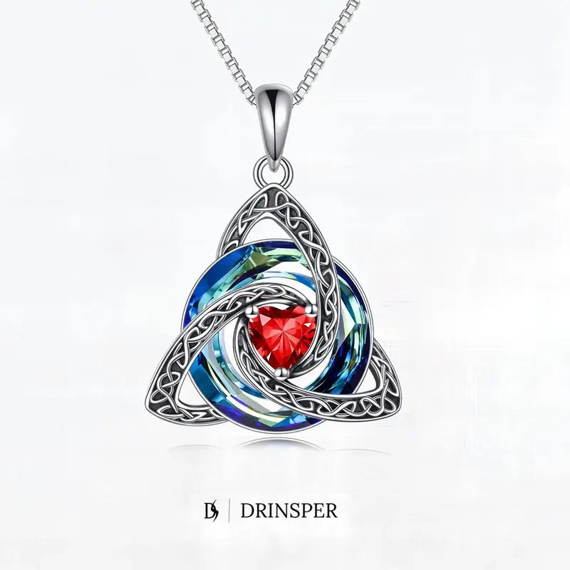 Zavelis™ Collier Nœud Celtique de la Trinité avec Pierre de Naissance