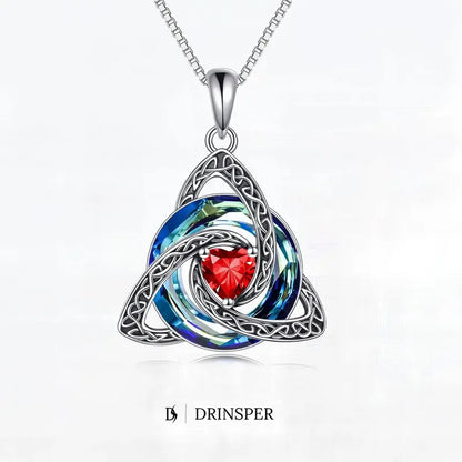 Zavelis™ Collier Nœud Celtique de la Trinité avec Pierre de Naissance