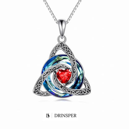 Zavelis™ Collier Nœud Celtique de la Trinité avec Pierre de Naissance - image produit