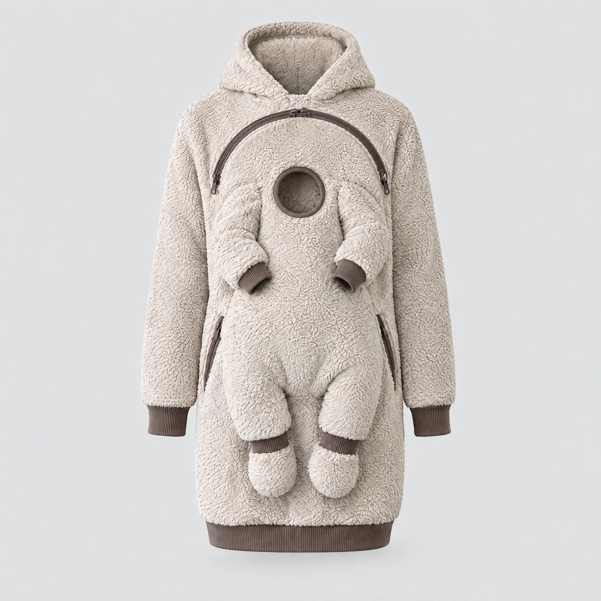 Zavelis™ CozyCarry Sweat à Capuche Sherpa avec Porte-Bébé Intégré - image produit 9